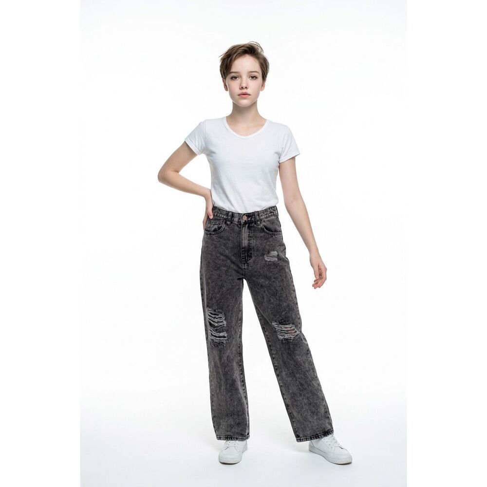 Shein Distressed Teen Black Jeans size 12-13Y
